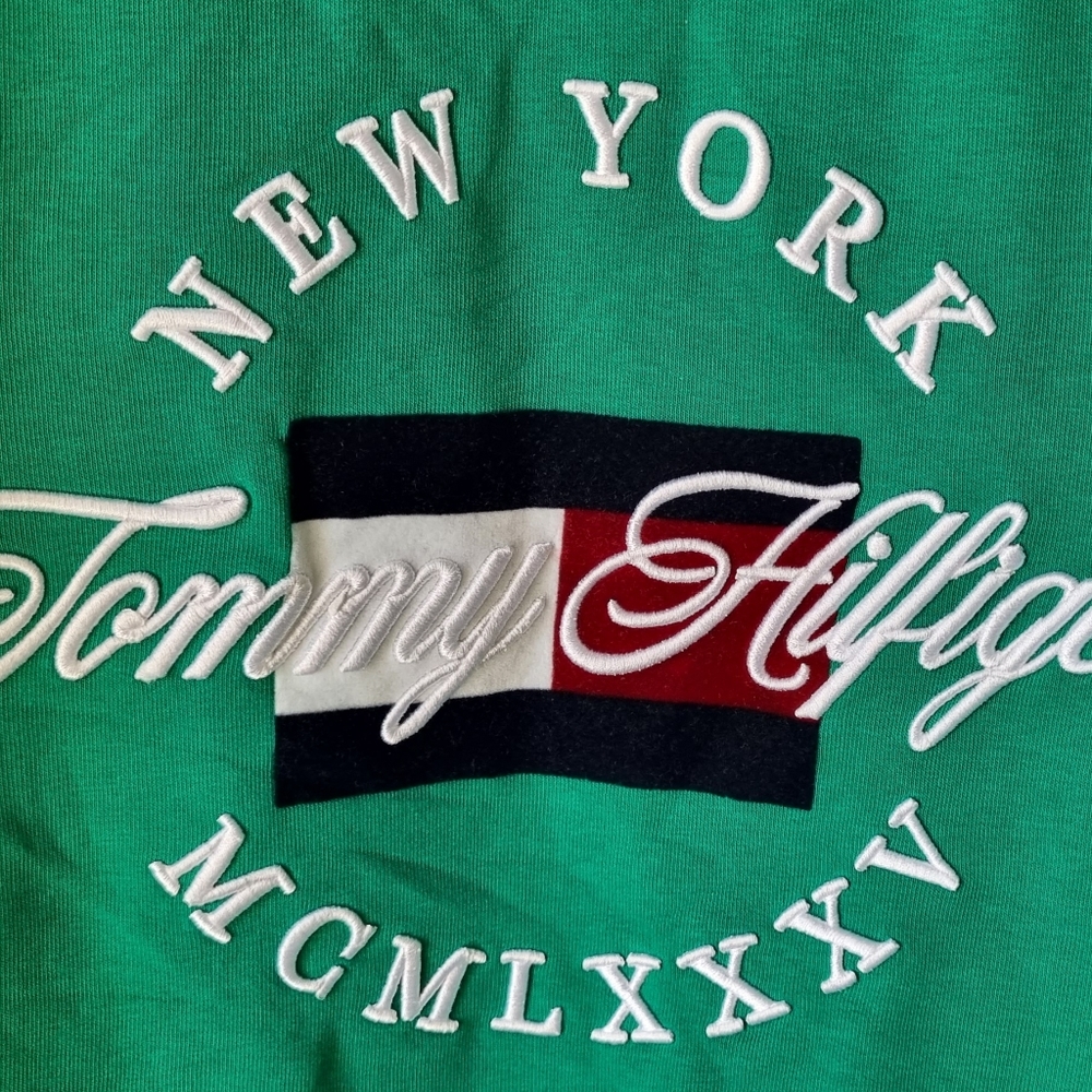 Tommy Hilfiger Women's Lola Embroidered Logo Crew Neck Sweatshirt Green - Picture 6 of 10
